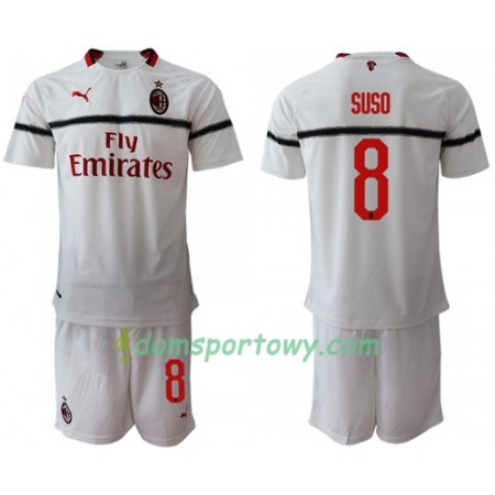 Koszulka AC Milan Suso 8 Dziecięcy Wyjazdowe Koszulki Piłkarskie 2018-2019 Krótki Rękaw